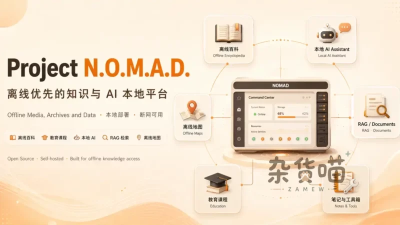 Github发现 | Project N.O.M.A.D. – 末日/灾后 AI 离线知识服务器项目-杂货喵