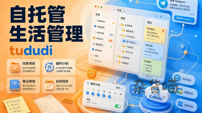 tududi | 开源生活管理系统 - 任务项目笔记一体化 - Docker自托管 - 杂货喵