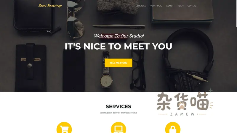 创意机构单页 Bootstrap 5 模板 | Agency - 作品弹窗与时间线 - 杂货喵