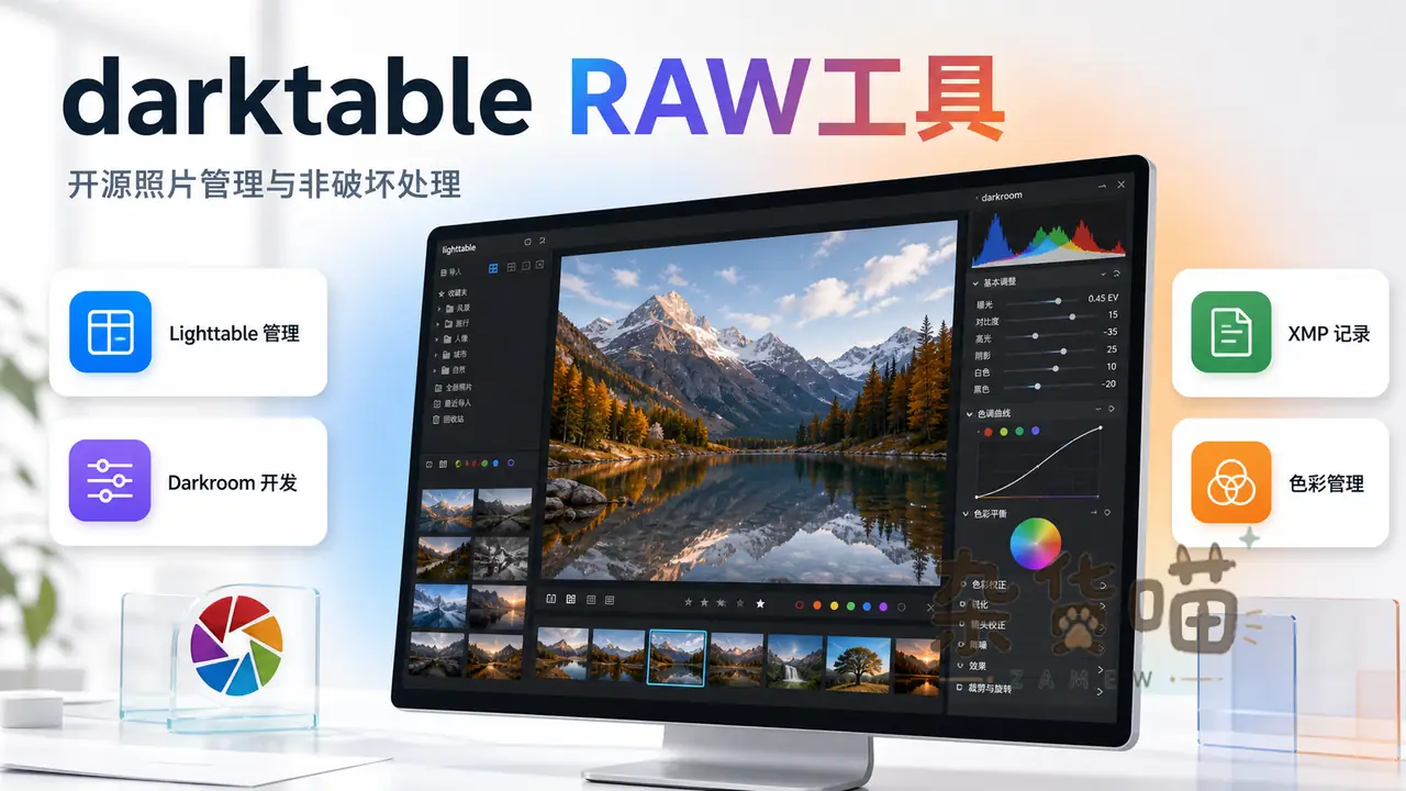 darktable 开源 RAW 照片处理工具封面