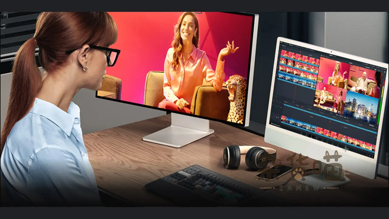 DaVinci Resolve 官方界面示例:剪辑时间线与视频后期工作区