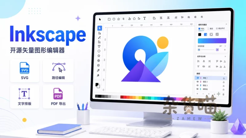 Inkscape | 开源矢量图形编辑器 - SVG、路径与版面 - 官网下载 - 杂货喵