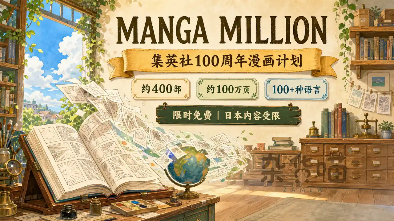 MANGA MILLION 百万页多语言漫画计划的明亮手绘封面