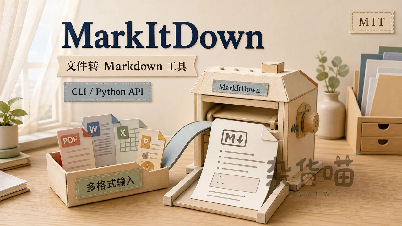 MarkItDown 文件转 Markdown 工具柔光纸艺封面