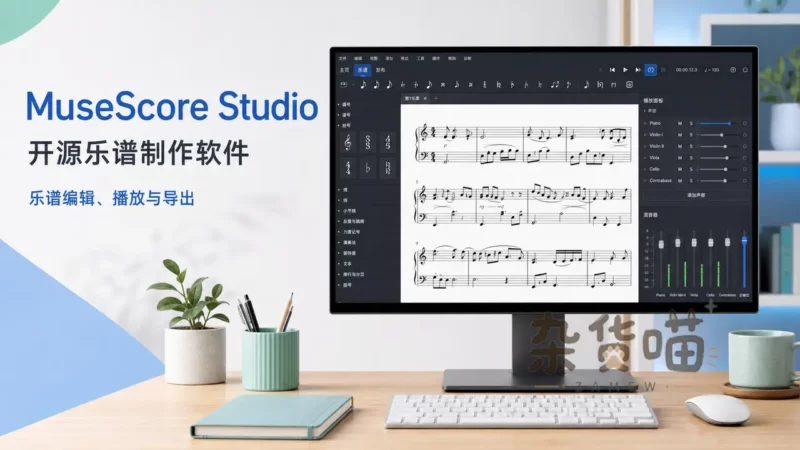 MuseScore Studio | 开源乐谱制作软件 - 记谱与导出 - 官网下载 - 杂货喵