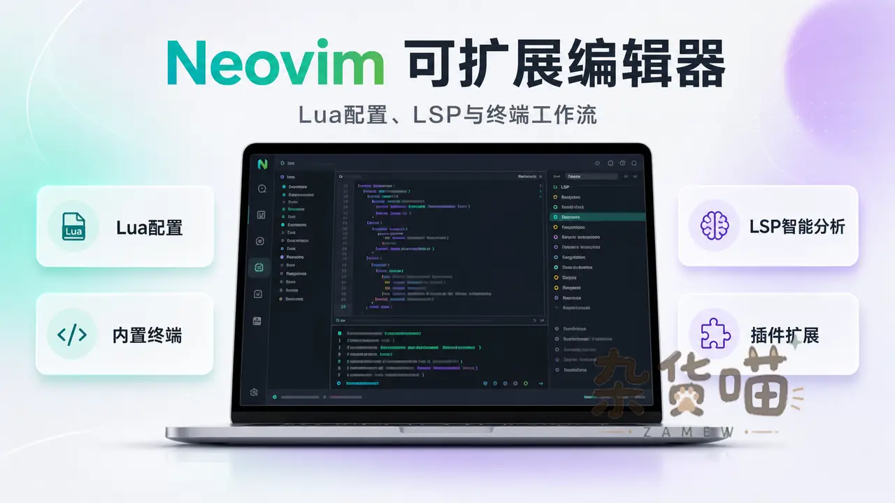 Neovim 可扩展编辑器封面：Lua配置、LSP与终端工作流