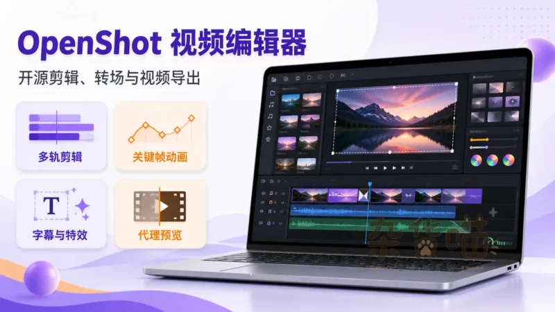 OpenShot Video Editor | 开源视频剪辑工具 - 关键帧动画、3D 标题与优化预览 - 杂货喵