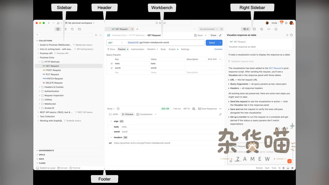 Postman v12 请求工作台与响应界面