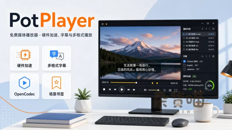 PotPlayer | 免费媒体播放器 – 硬件加速、字幕与多格式播放 - 杂货喵