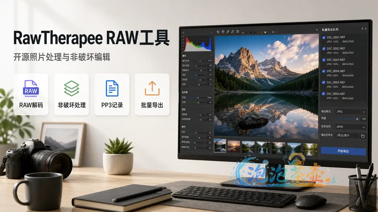 RawTherapee 开源 RAW 照片处理工具封面
