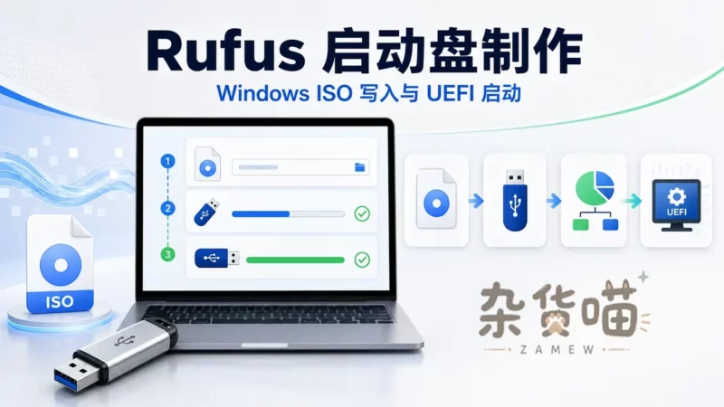 Rufus | 启动盘制作工具 - Windows ISO 写入与 UEFI 启动 - 杂货喵