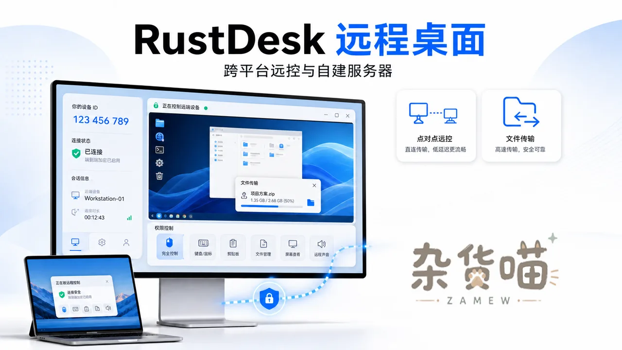 RustDesk 跨平台远程桌面与自建服务器功能封面图