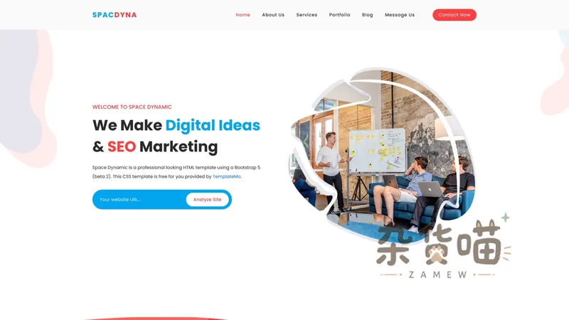 数字营销单页 Bootstrap 5 模板 | Space Dynamic – SEO 服务与作品展示 - 杂货喵