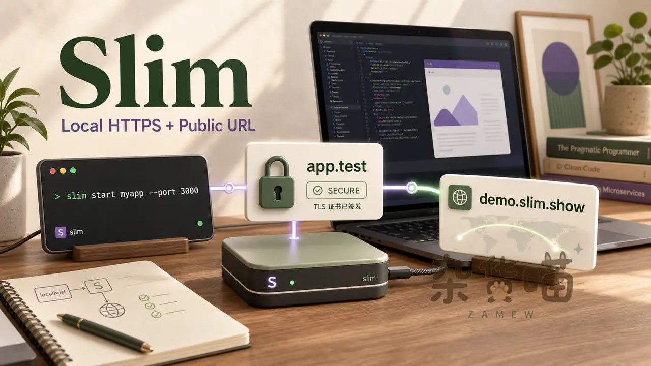 Slim 本地 HTTPS 与公网隧道工作流封面