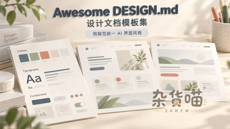 Awesome DESIGN.md | AI 界面设计规范合集 - 附中文目录与使用示例 - 杂货喵