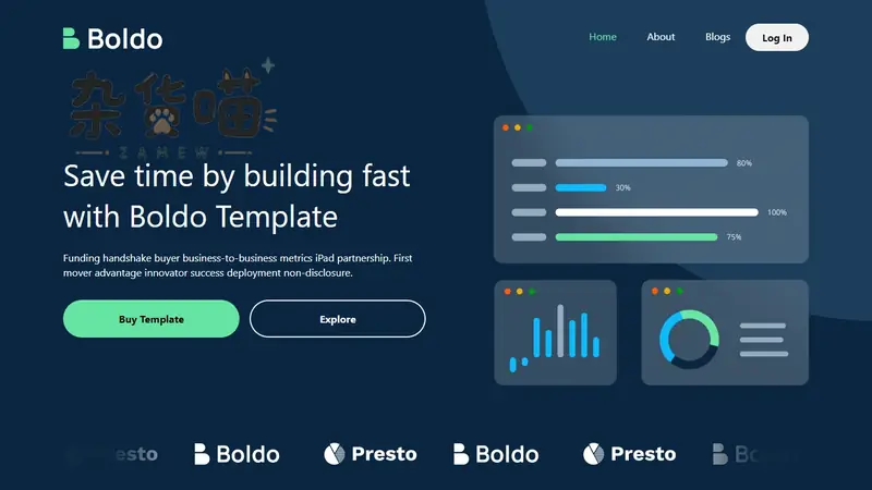 企业官网模板 | Boldo - Bootstrap 5 三页布局 - 杂货喵