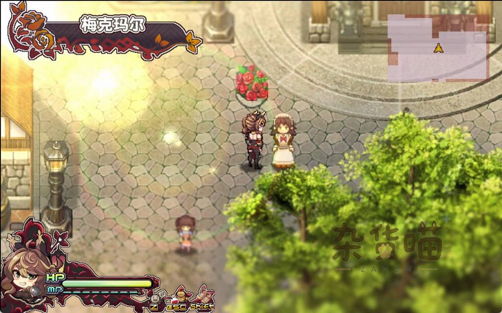 艾莉泽与迷离的木偶梅克玛尔街道探索、小地图与角色状态界面