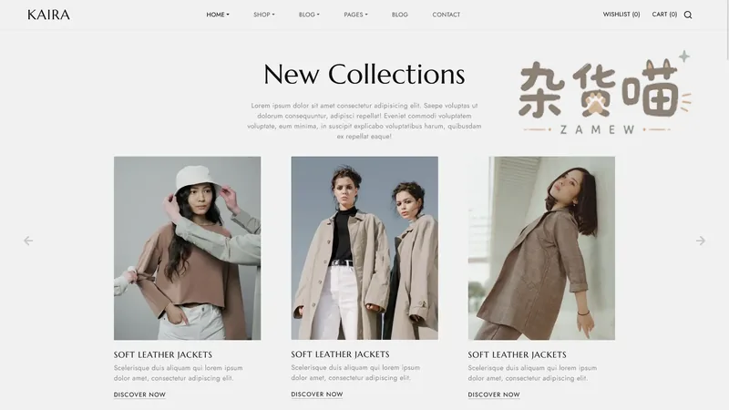 服装电商网站模板 | Kaira - 杂志感陈列与商品轮播 - 杂货喵