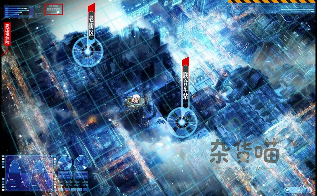 MELFIAS蒼紅界域标注老街区和联合车站的区域地图